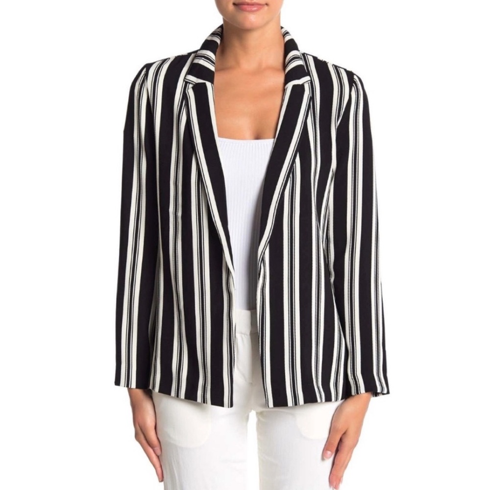 Philosophy • Black White Striped Jacket Blazer